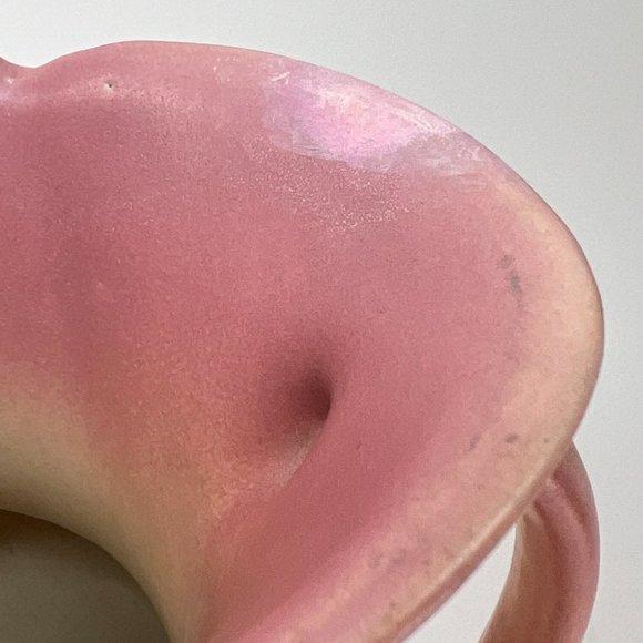 Vtg Hull Art Vase Magnolia Double Handle Ceramic Multicolor Pastel Matte 40s - Picture 9 of 16